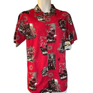 Star Wars Hawaiian Shirt Men's Size Small Red Death Star Luau Aloha Dago…